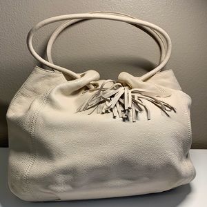 MICHAEL KORS Cream Leather Shoulder Hobo Bag